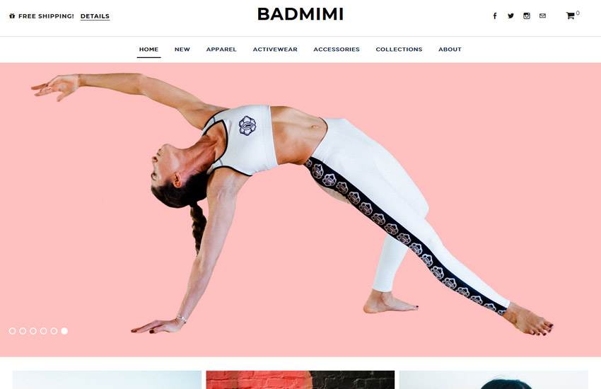 Badmimi website made with Udua theme