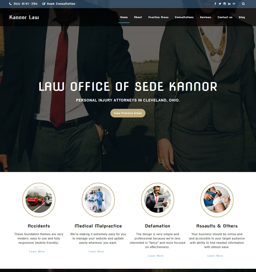 Kannor theme for law offices and firms for legal websites