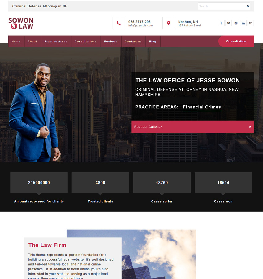 Sowon law theme for firms and law offices