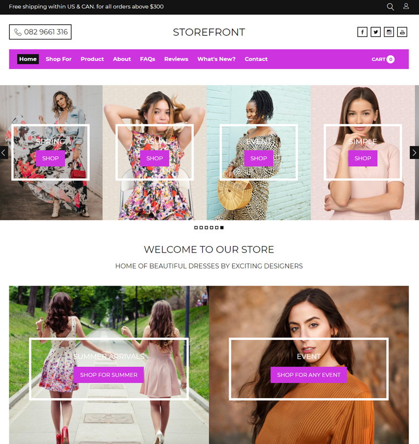 Storefront is a Weebly store template designed for all types of e-commerce website