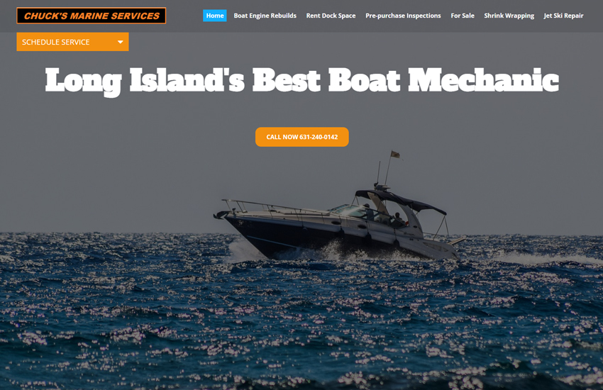 Long Island boat repair service website